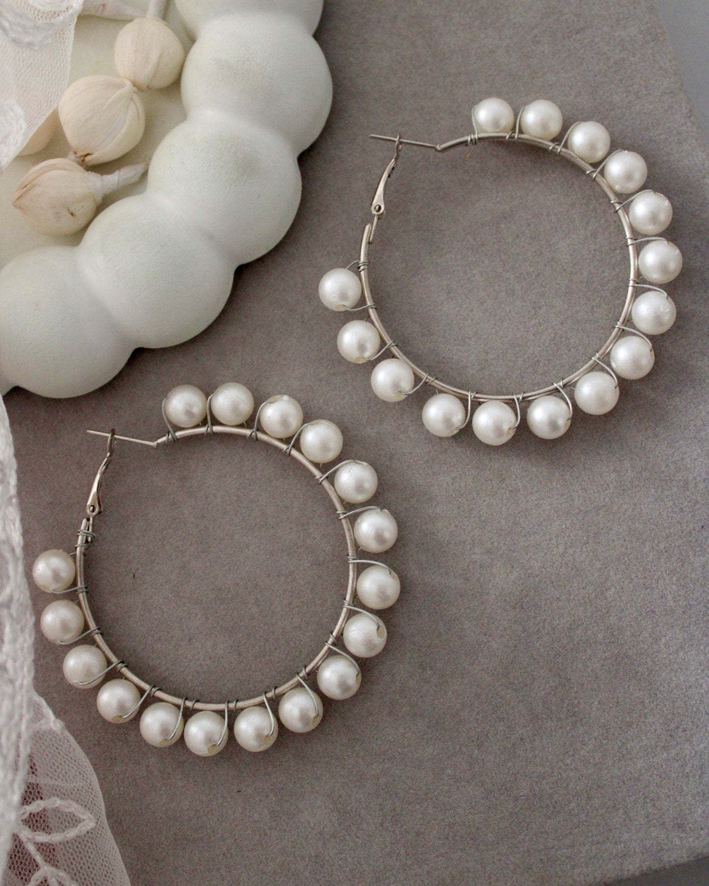 Big Pearl Hoops