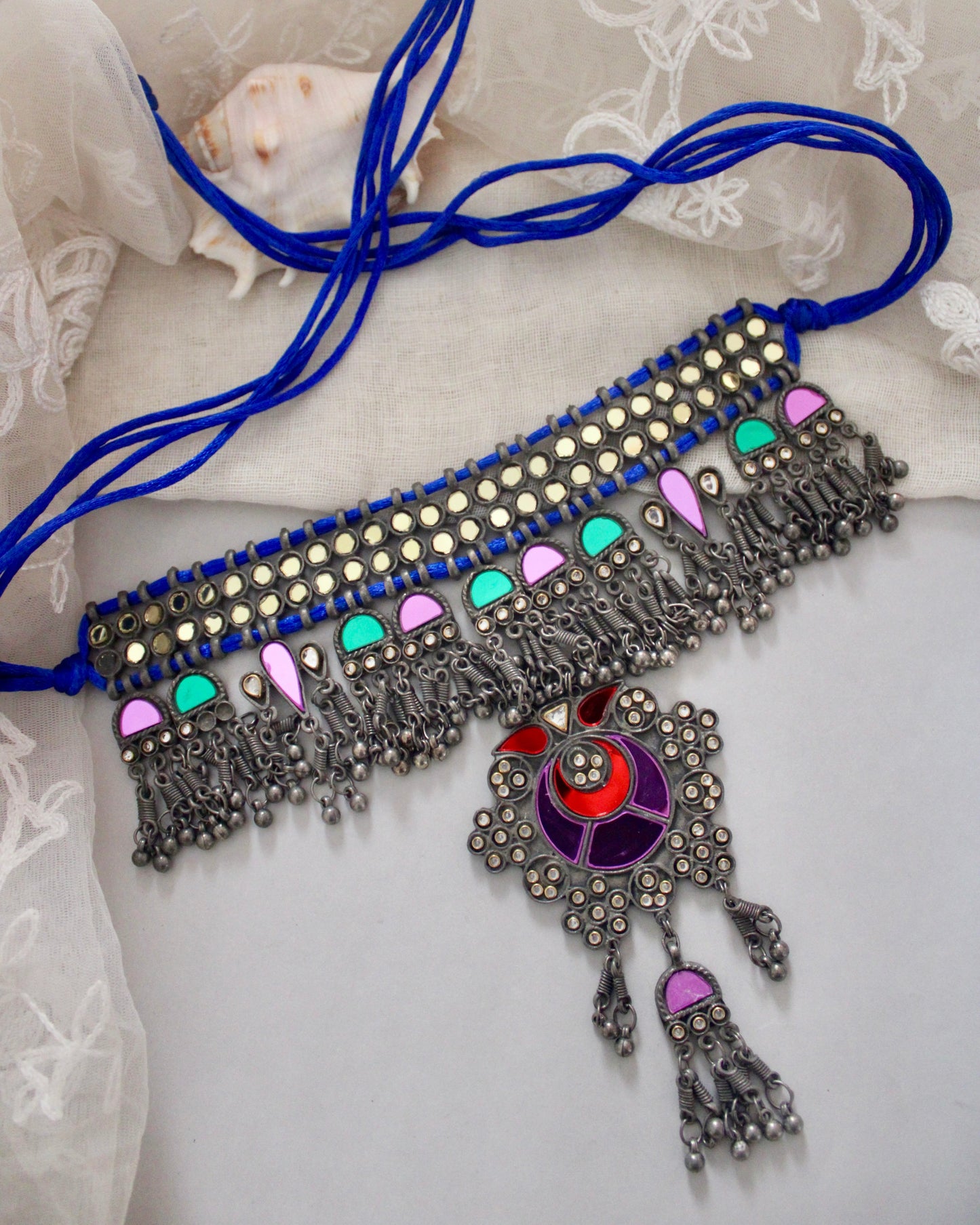 Trisha Mirror Afghani Choker