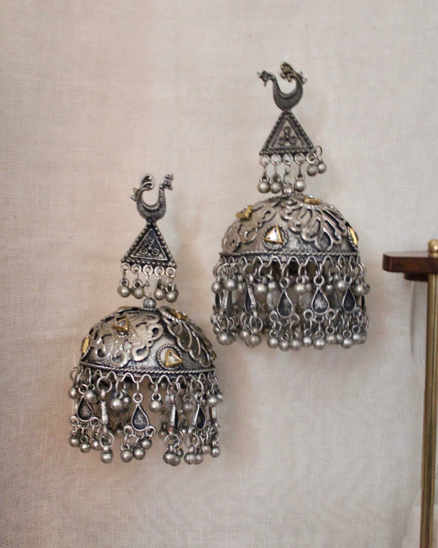 Peacock Dual Tone Jhumka