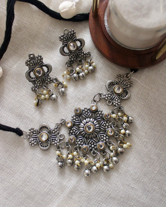 Roohani Oxidised Choker Set