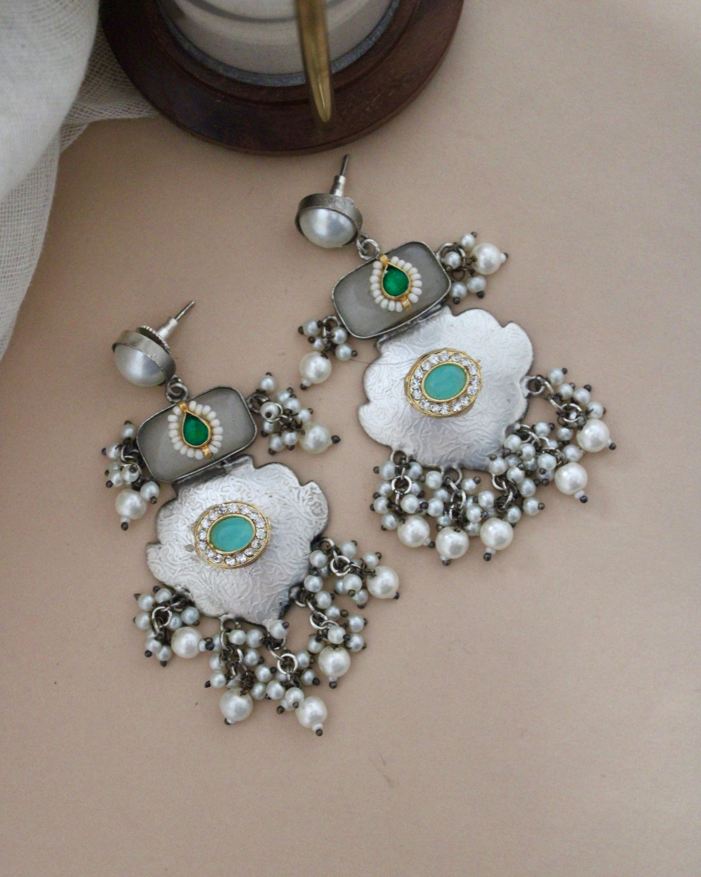 Leisha Silver Lookalike Earrings