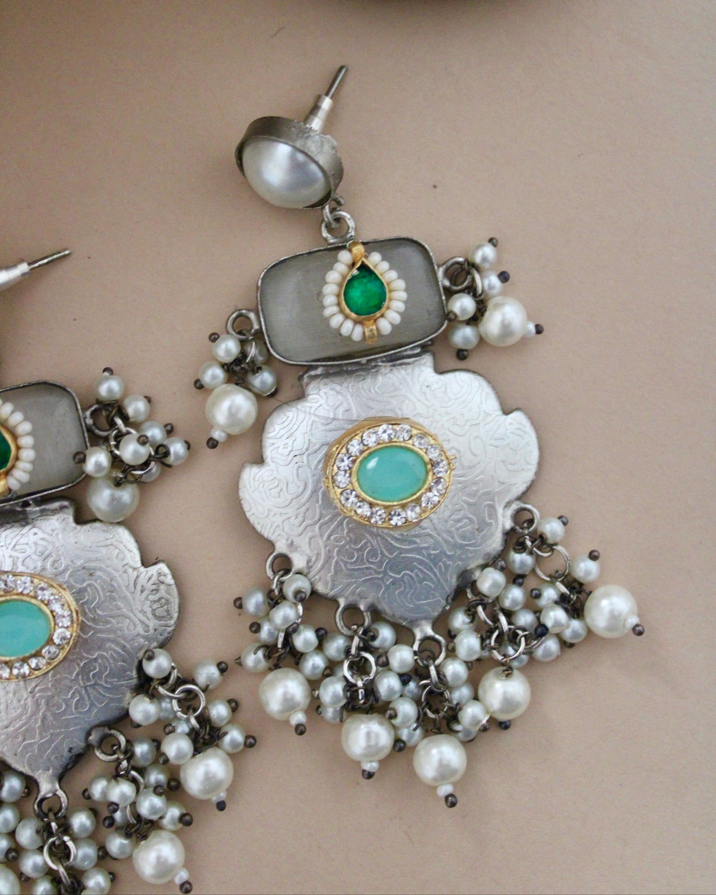 Leisha Silver Lookalike Earrings