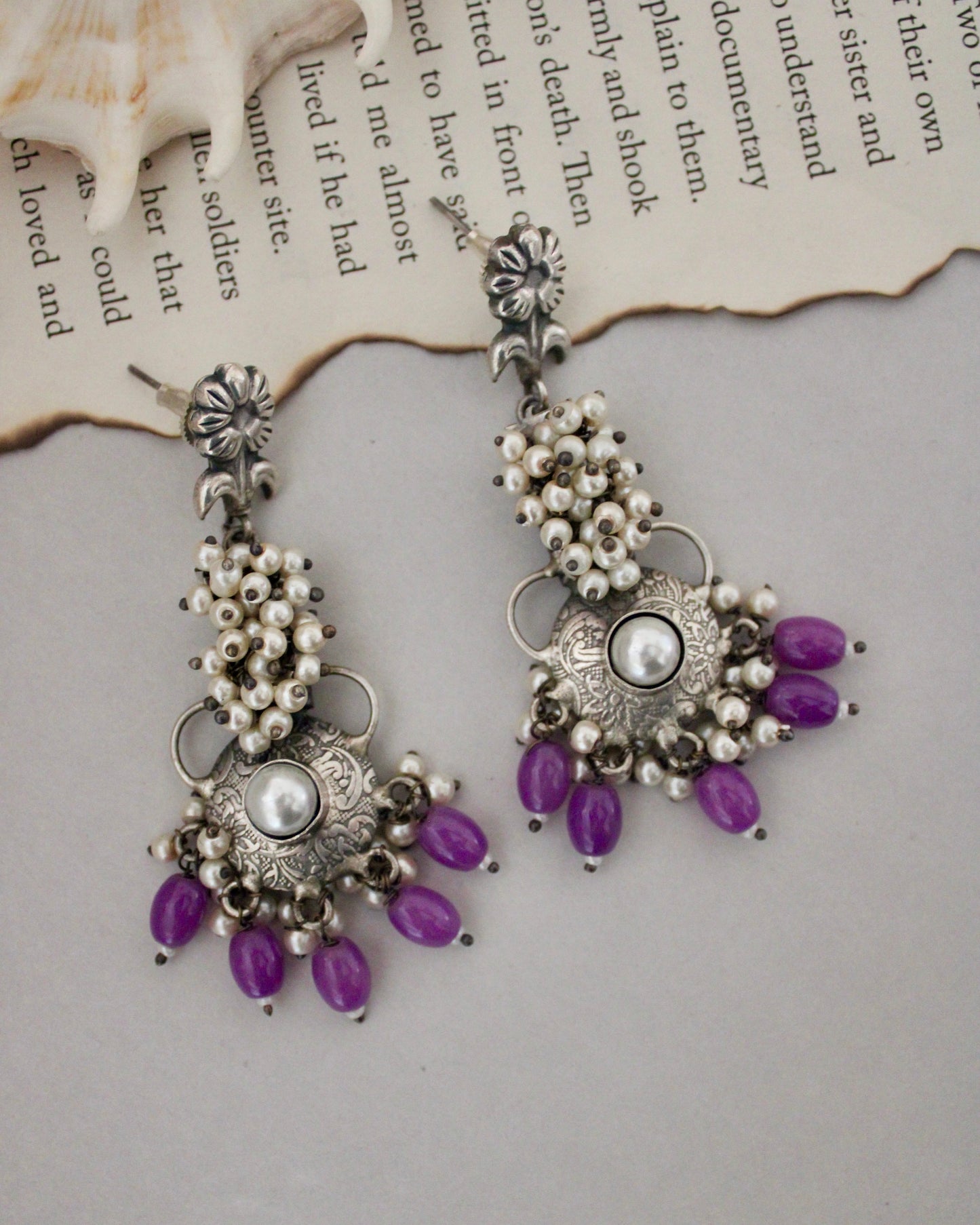 Vasudha Silver Lookalike Earrings
