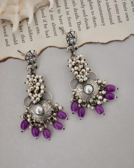 Vasudha Silver Lookalike Earrings