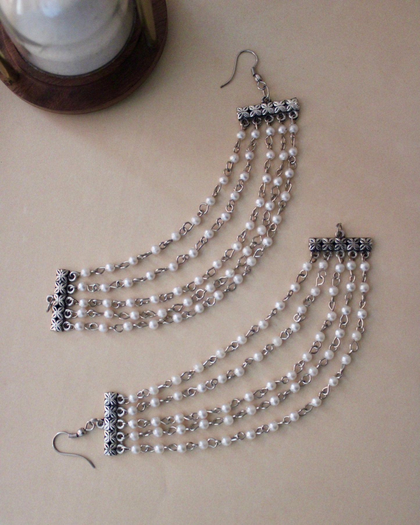 Saanika Silver Earchains