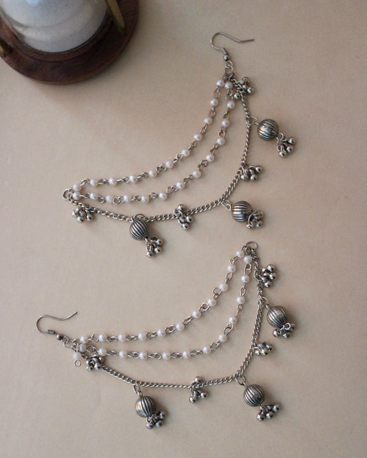 Rianshi Silver Earchains