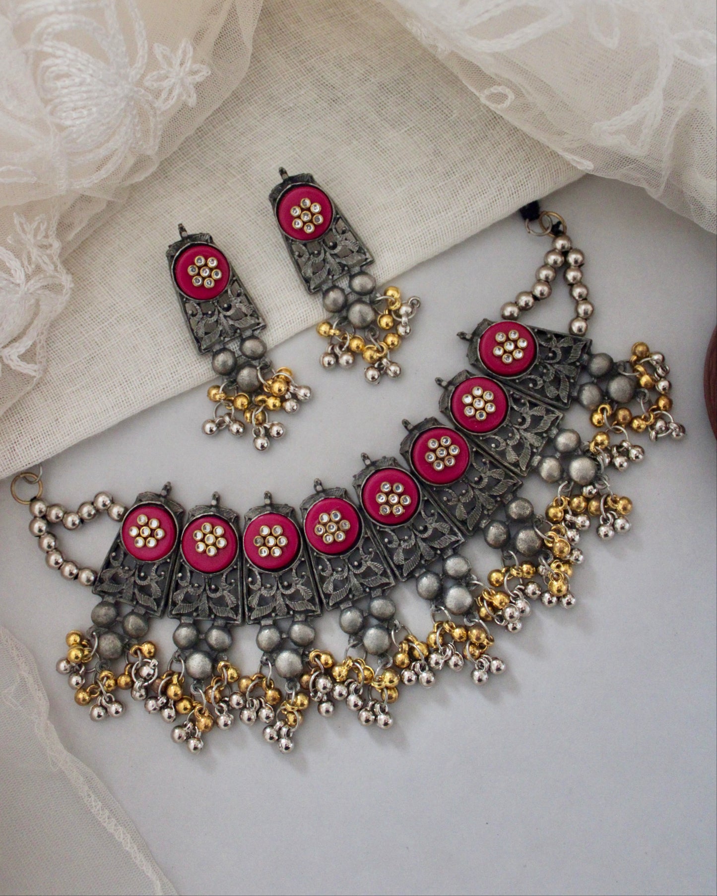 Aarshi Dual Tone Necklace Set