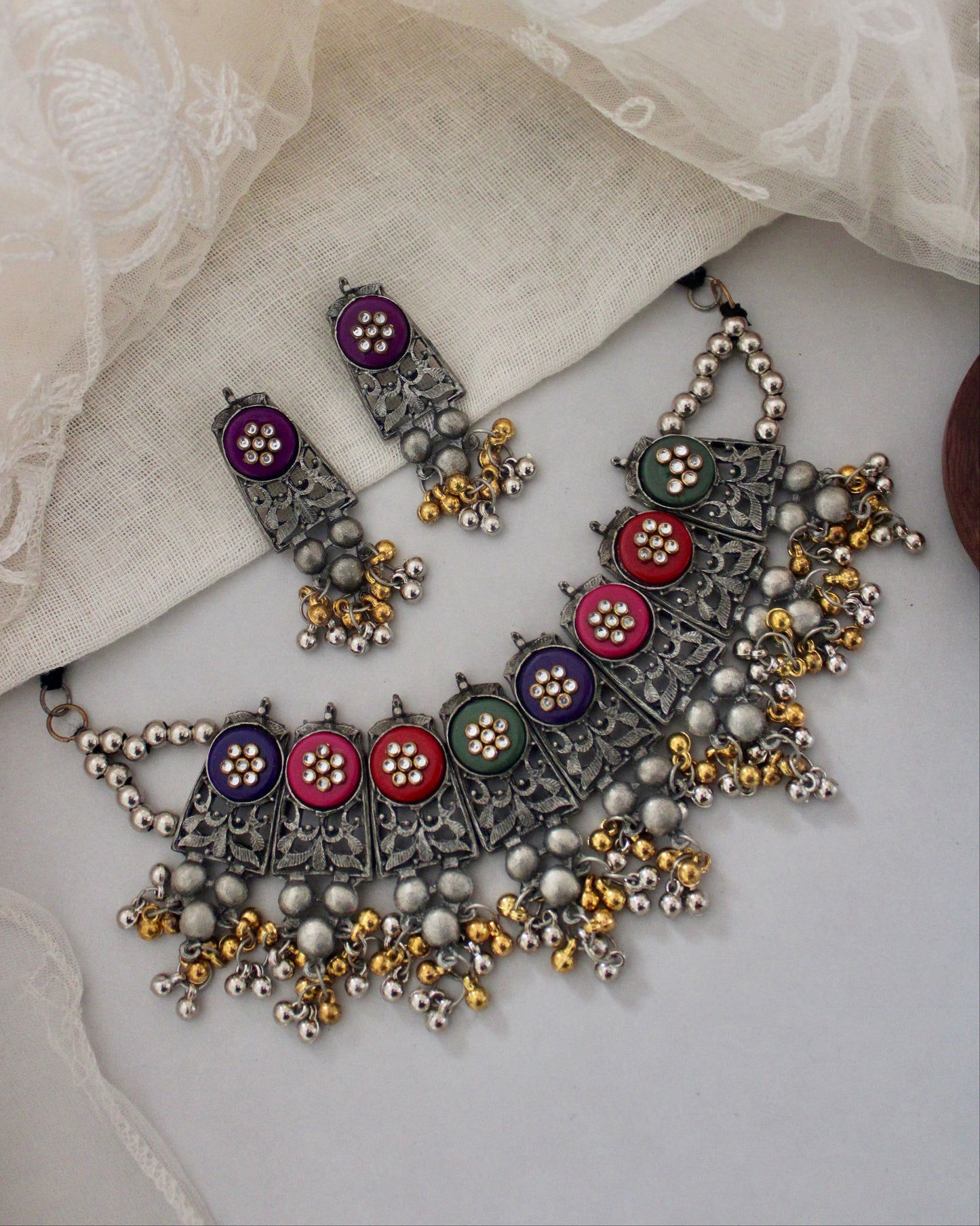 Aarshi Dual Tone Necklace Set