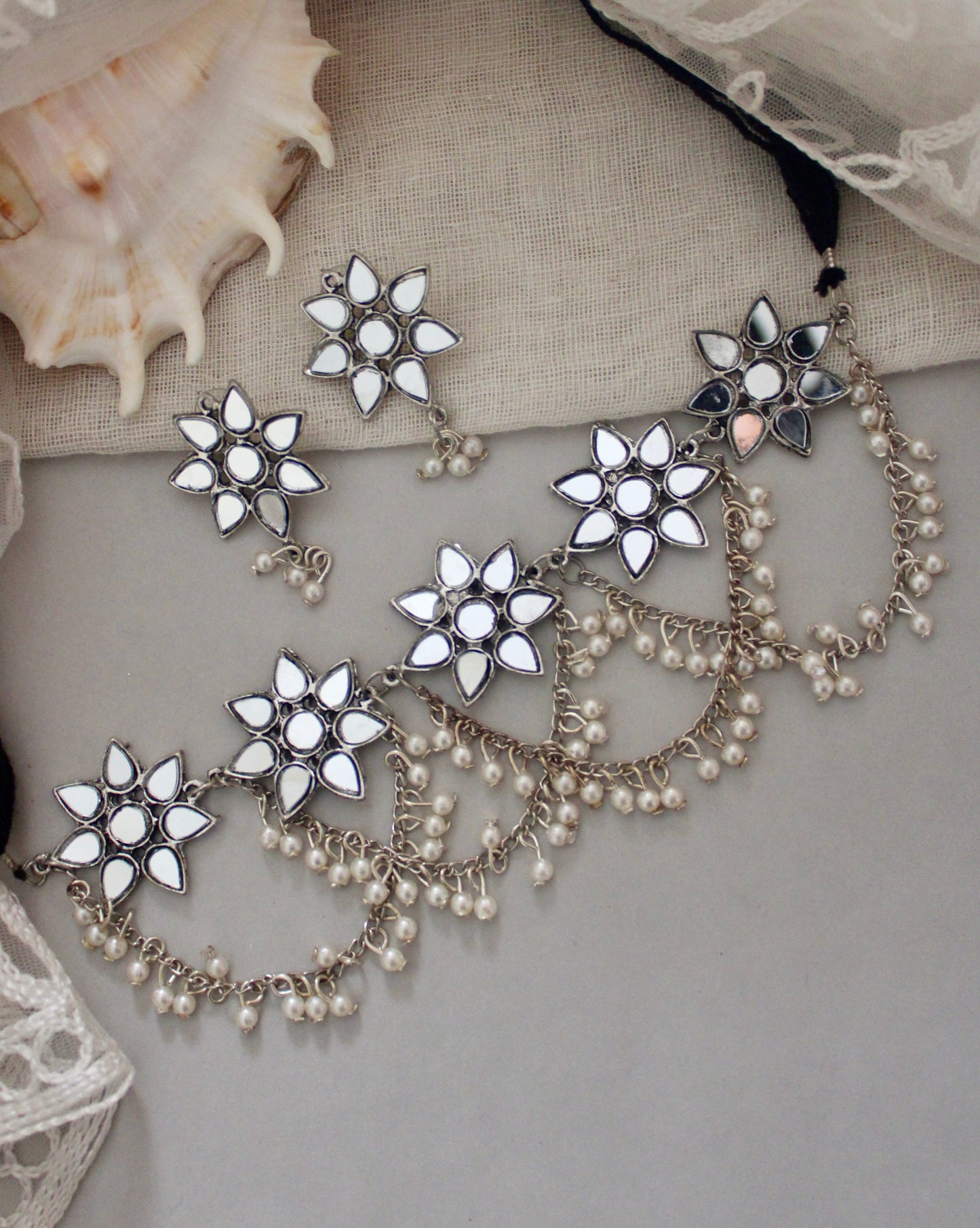 Mirror Pearl Choker Set