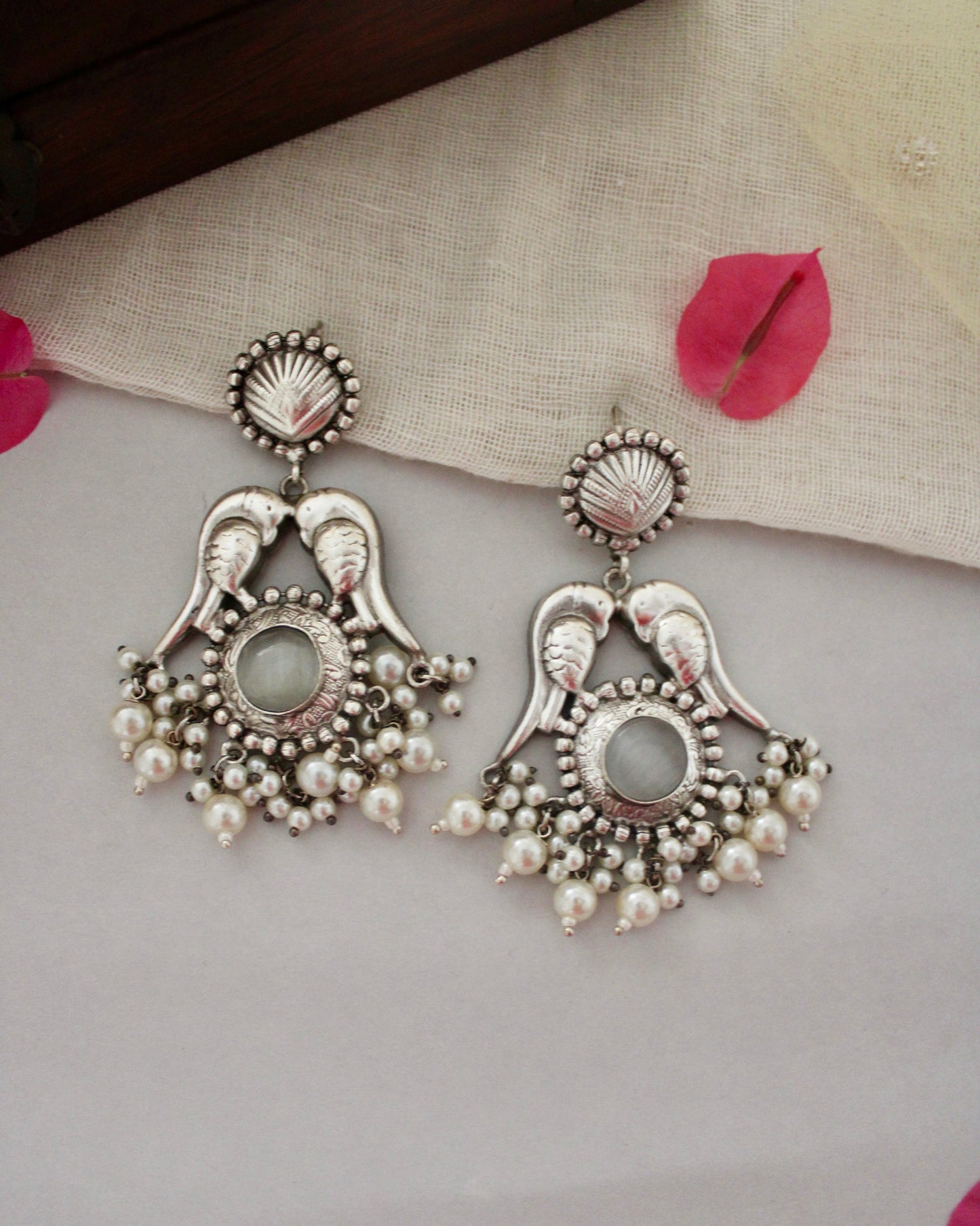 Pritham Silver Lookalike Earrings