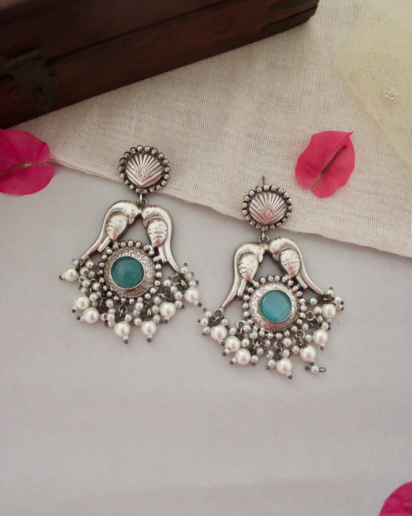 Pritham Silver Lookalike Earrings